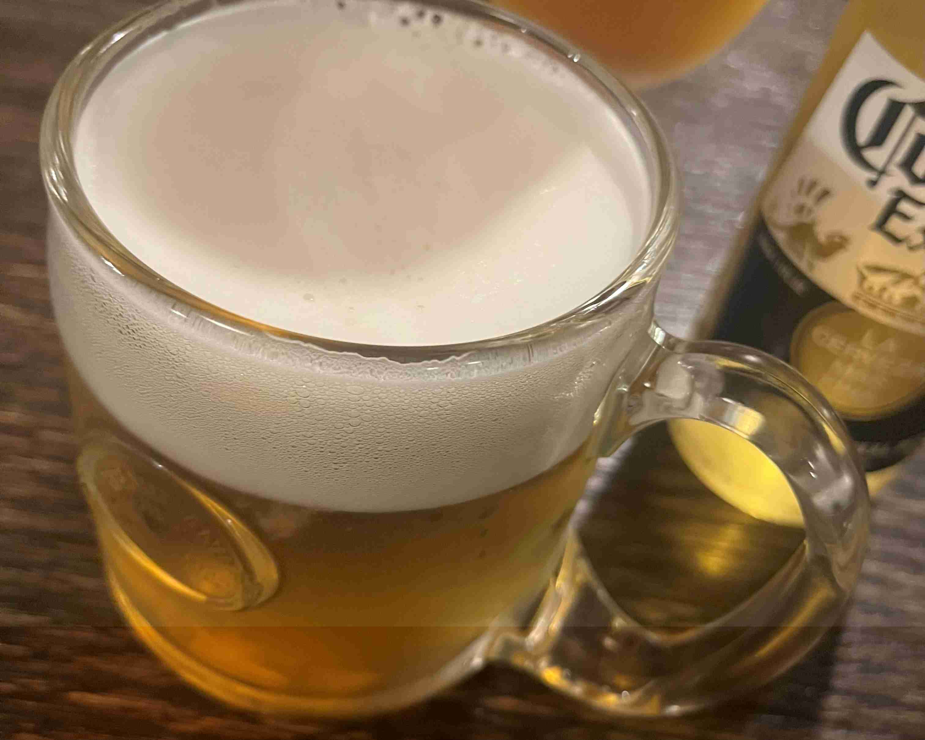 油そば屋さんのビール